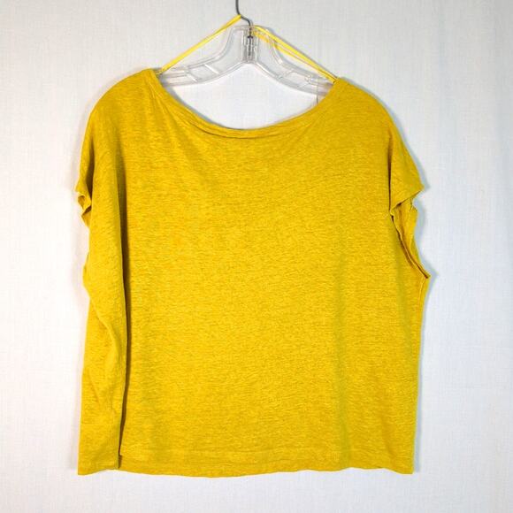 Rachel Zoe 100% Linen Boxy Blouse Yellow Size Large - Picture 3 of 6